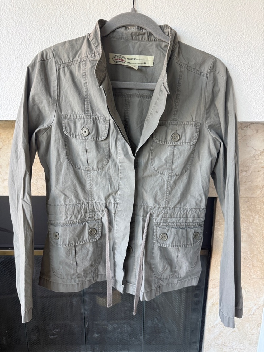 Sitwell Anthropologie Gray Utility Jacket Size 8